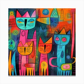 Cats On The Wall 1 Canvas Print