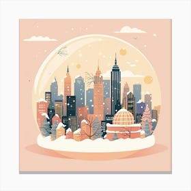 New York City Usa 4 Snowglobe Canvas Print