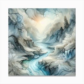 River In The Mountains Canvas Print