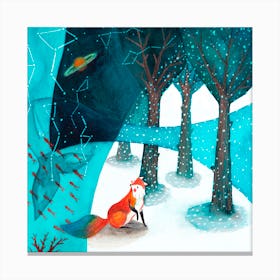 Fox And Whale 5 Canvas Print