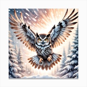 Winter owl Canvas Print