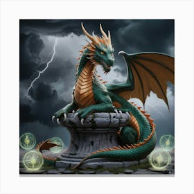 Dragon On A Pedestal Canvas Print