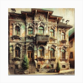 Old House In Switzerland Art Print Canvas Print