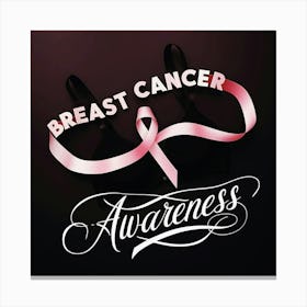 Women Breast Cancer Awareness background in Pink Ribbon international symbol for month October clipart and poster clipart and wall art 5 Canvas Print