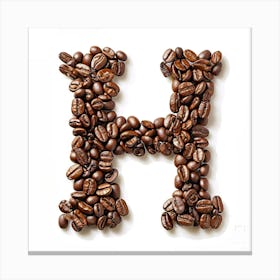 Coffee Beans Letter H Canvas Print