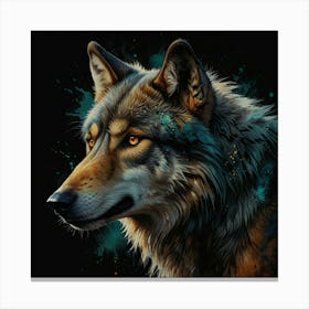 Leonardo Lightning Xl Watercolor Art An Animal Wolf Painting O 2 Canvas Print