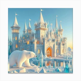 Polar Bear In A Castle 1 Canvas Print