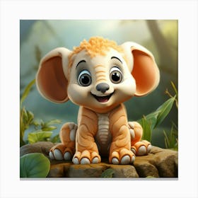 Cute Elephant In The Jungle Canvas Print