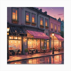 Cafe Terrace At Night (17) Canvas Print