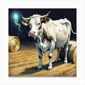 Lightning Cow Canvas Print