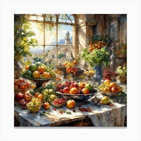 Fruit Table Canvas Print