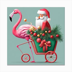 Flamingo Christmas Canvas Print