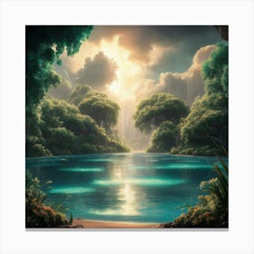 Lake In The Forest 7 Canvas Print