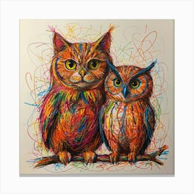 Two Owls Canvas Print