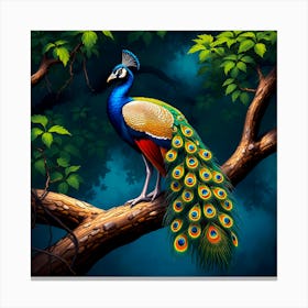 Peacock In The Forest *1* Canvas Print