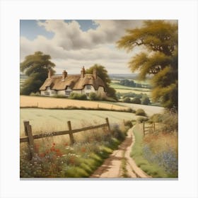 Spring flowers in an English countryside Canvas Print