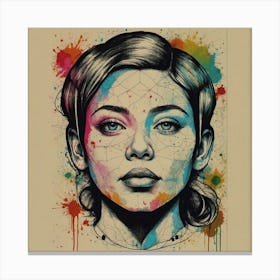 Girl With Paint Splatters 1 Canvas Print