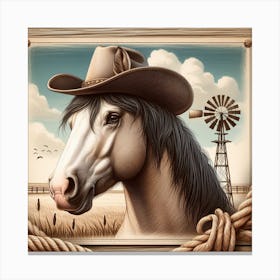 Cowboy Horse Canvas Print