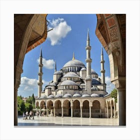 Blue Mosque, Istanbul, Turkey paintings Canvas Print