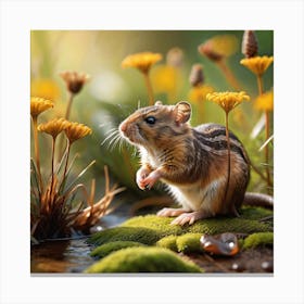 Mouse In The Grass Canvas Print