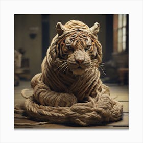 A Tiger made of rope 1 Canvas Print
