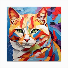 Colorful Cat Painting 1 Canvas Print