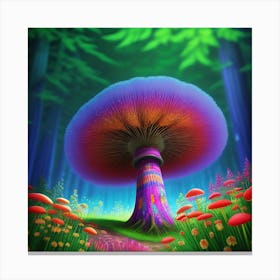 Mushroom In The Forest Canvas Print