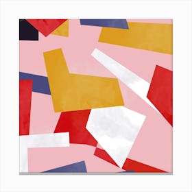 Modern Geometric Polygons Square Canvas Print