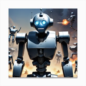 Robots In The Desert 5 Canvas Print