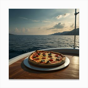 Pizza On A Boat 1 Canvas Print