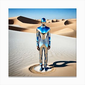 Blue Man In The Desert 4 Canvas Print