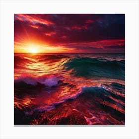 Sunset Over The Ocean 96 Canvas Print