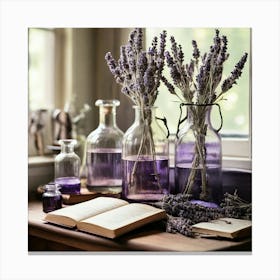 Lavender In A Vase paintings art print Canvas Print