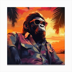 Gorilla Sunset Canvas Print