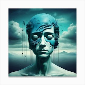 Woman With A Blue Face Canvas Print