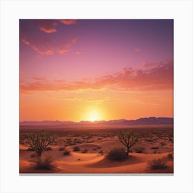 Sunset In The Desert Canvas Print