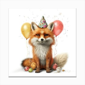 Birthday Fox 7 Canvas Print