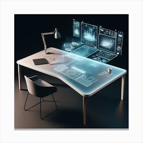 Futuristic Desk Canvas Print