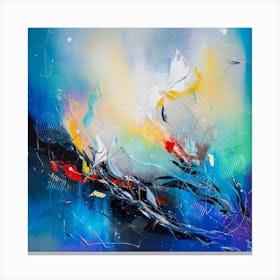 Blue breeze Abstract Art Blue Painting Canvas Print
