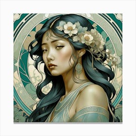 Art Nouveau Girl 3 30x30in 8280x8280px 18 Canvas Print