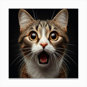 Cat With Open Mouth Canvas Print