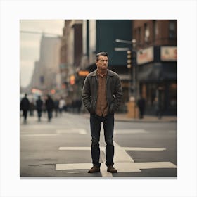 Man In A City Canvas Print