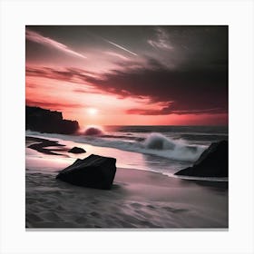 Sunset At The Beach Canvas Print