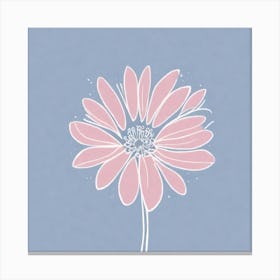 A White And Pink Flower In Minimalist Style Square Composition 121 Canvas Print