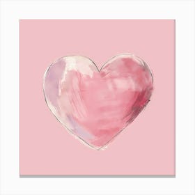 A Hand Drawn Pastel Minimalist Illustration Of A Heart 2 Canvas Print