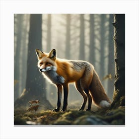 Red Fox In The Forest 26 Canvas Print