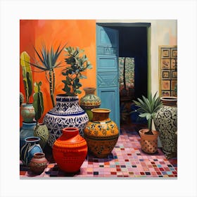 Moroccan Pots and Doorways Canvas Print