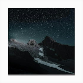 Night Sky Over Mountains Canvas Print