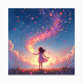 Little Girl In The Sky 1 Canvas Print