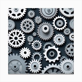 Gears On A Black Background 29 Canvas Print